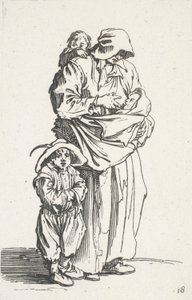 Eine Mutter und ihre drei Kinder, aus Die Bettler von Jacques Callot