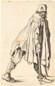 Bettler mit Krücken und Mütze von Jacques Callot