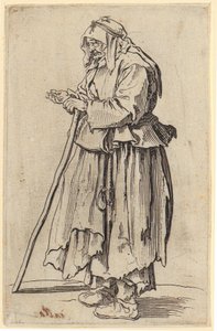 Bettlerin mit ihren Almosen, Blatt 23 der Folge "Die Bettler" von Jacques Callot