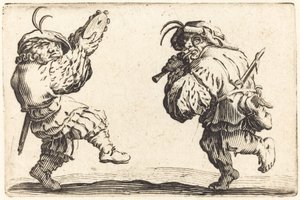 Tänzer mit Flöte und Tamburin