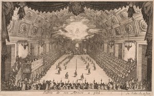 Herzog Karl IV. kommt zu Fuß an, aus Combat à la Barrière von Jacques Callot