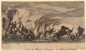Einzug von Monsieur de Couvonge und von Monsieur de Chalabre, Blatt 5 der Folge "Das Turnier" von Jacques Callot