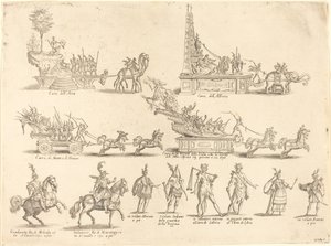Festwagen und Teilnehmer von Jacques Callot
