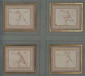Vier Studien eines Fechters, 1766-69 von Jacques Callot