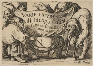 Frontispiz, aus Varie Figure Gobbi, Suite auch genannt Les Bossus, Les Pygmées, Les..., 1616-22