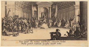 Fußwaschung, Blatt 1 der Folge "Die große Passion" von Jacques Callot