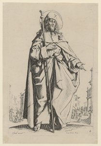 Heiliger Jakobus der Ältere, Blatt 7 der Folge "Jesus, die zwölf Apostel und Maria" von Jacques Callot
