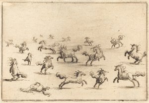 Pferde im Galopp von Jacques Callot
