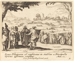Jesus mit den Pharisäern von Jacques Callot