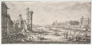 Die zwei großen Ansichten von Paris: Ansicht des Louvre, 1628-1630 von Jacques Callot