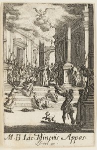 Martyrium des Heiligen Johannes, der Jüngere, Tafel sieben aus Die Martyrien der Apostel von Jacques Callot
