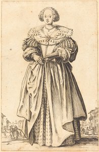 Edle Frau mit Fächer