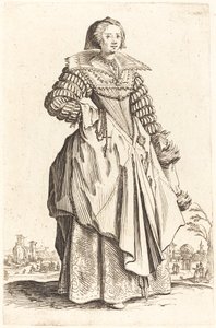 Edle Frau mit großem Kragen