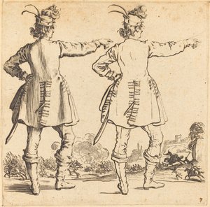 Offizier mit Federn im Hut, von hinten gesehen von Jacques Callot