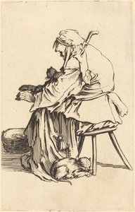 Alte Frau mit Katzen, ca. 1622