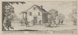 Plünderung, Blatt 4 der Folge "Grauen des Krieges" von Jacques Callot