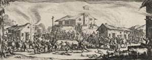 Plünderung und Verbrennung eines Dorfes, 1633