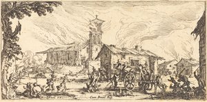 Plünderung und Brandstiftung eines Dorfes, ca. 1633