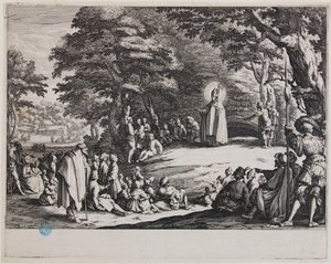 Heiliger Admond oder Heiliger Nikolaus und Heiliger Severin (Lieure 406, Meaume 140) von Jacques Callot