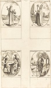 St. Barnabas, Apostel; St. Honofrius; St. Antonius von Padua; St. Basilius der Große von Jacques Callot