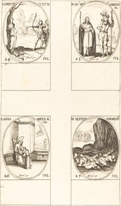 Die heilige Christina; der heilige Jakobus, Apostel, und der heilige Christophorus; die heilige Anna; die sieben Schläfer von E
