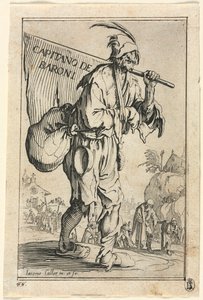 Die Bettler: Frontispiz: Hauptmann der Barone, um 1623