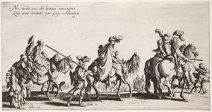 Die Bohemians: Die Bohemians marschieren: Die Vorhut, um 1621-1625 von Jacques Callot