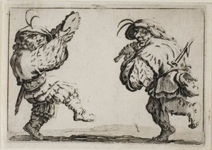 Die Tänzer mit einer Flöte und einem Tamburin, aus Die Launen