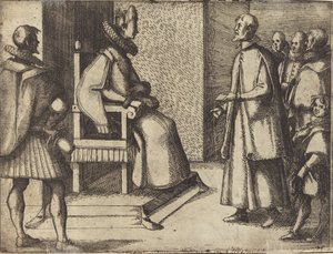 Der Gesandte der Toskana dankt der Königin (verso)