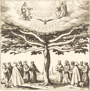 Die Heilige Dreifaltigkeit im Baum des Lebens, verehrt von Franziskanern von Jacques Callot