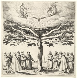 Die Heilige Dreifaltigkeit im Baum des Lebens, verehrt von Franziskanern von Jacques Callot