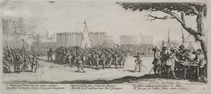 Die großen Elendnisse des Krieges: Einschreibung der Truppen, 1633 von Jacques Callot