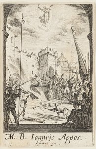 Das Martyrium des Heiligen Johannes des Evangelisten, Tafel fünf aus Die Martyrien der Apostel von Jacques Callot