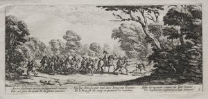 Die Leiden des Krieges: Verhaftung von Übeltätern von Jacques Callot