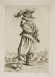 Der Soldat mit dem Federhut, Platte drei aus La Noblesse von Jacques Callot