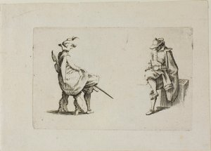 Zwei sitzende Männer, aus Die Caprices