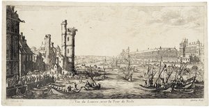 Blick von der Seine auf den Louvre rechts von Jacques Callot