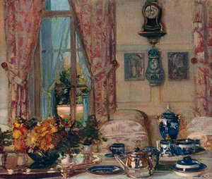 Das Esszimmer in Offranville, um 1909