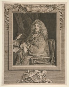 Porträt von Molière von Jacques Firmin Beauvarlet