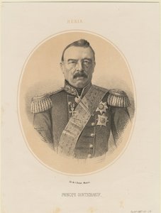 Porträt von Prinz Michail Dmitrijewitsch Gortschakow, 1795-1861, 1865 von Jacques Francois Gauderique Llanta