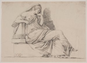Allegorie. Trauernde Frauenfigur
