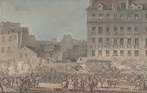 Ludwig XVI. betritt Paris, 6. Oktober 1789, 1789 von Jacques Francois Joseph Swebach