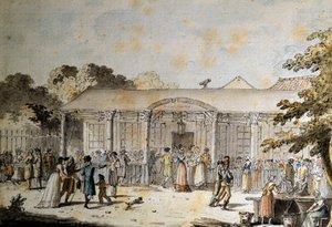 Ansicht des Cafés Goddet (oder Godet), Boulevard du Temple, zur Zeit des Konsulats von Jacques Francois Joseph Swebach