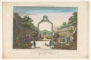 Blick auf den Jardin des Marchands in Paris von Jacques Gabriel Huquier