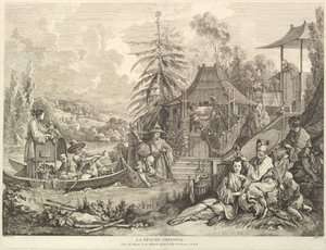 Die chinesische Fischerei, aus Chinoiserien, nach 1743 von Jacques Gabriel Huquier