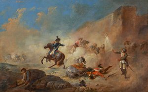 Kampf englischer und französischer Ritter von Jacques Gamelin