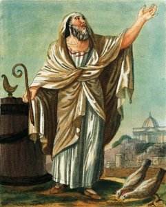 Augur, Gravur aus dem antiken Rom, oder historische und bildliche Beschreibung von allem, was mit dem römischen Volk, ihrem Militär, ihren Bräuchen, ihrem religiösen und öffentlichen Leben zu tun hat