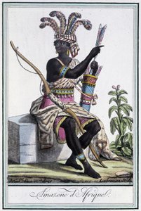 Amazon von Afrika - in „Encyclopedia of Travels“ von Grasset St Sauveur, ed. 1796 von Jacques Grasset de Saint Sauveur