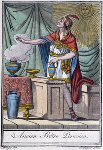Ehemaliger peruanischer Priester (Inka) - in „Enzyklopädie der Reisen“ von J. Grasset-Saint-Sauveur, Paris von Jacques Grasset de Saint Sauveur