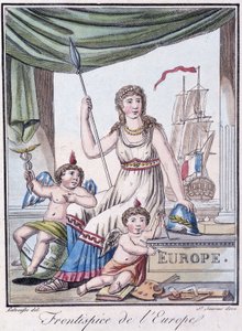 Frontispiz von Europa - in „Encyclopedia of Travels“ von Grasset St Sauveur, ed. 1796 von Jacques Grasset de Saint Sauveur